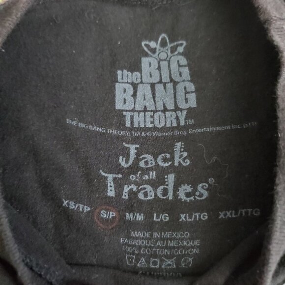 Big Bang Theory Sheldon Black Graphic Tee S - Picture 3 of 6